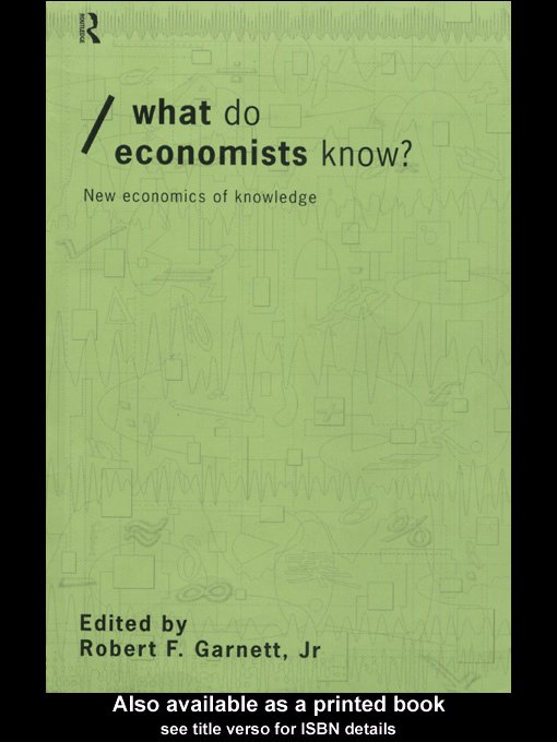 Cover image for What do Economists Know?